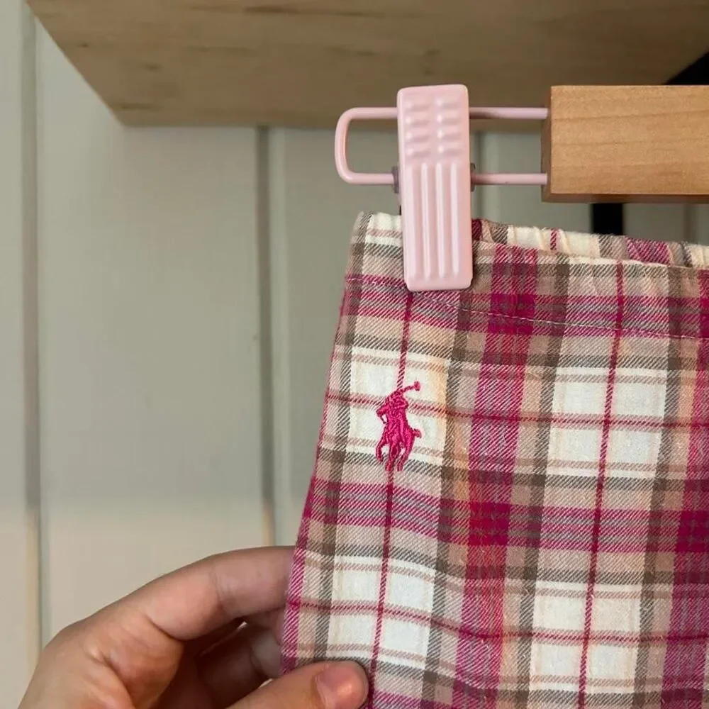 Ralph Lauren cotton pink and cream plaid pajama pants